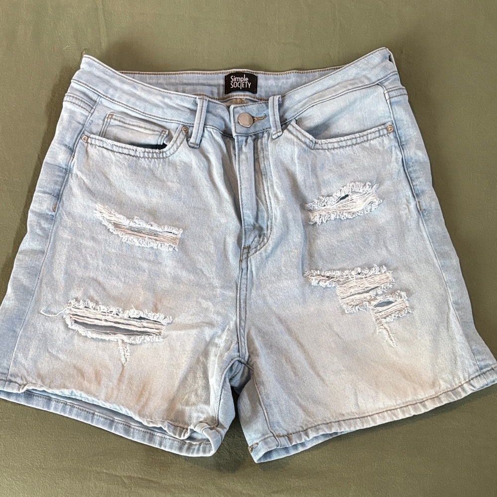Light Blue Distressed Denim Shorts size 9/29